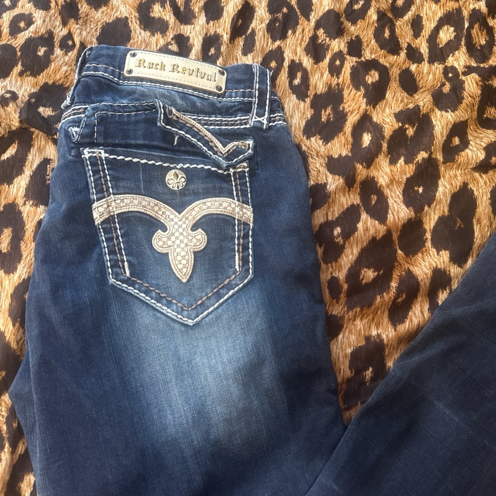 Rock Revival Blue Skinny Jeans Signature Design